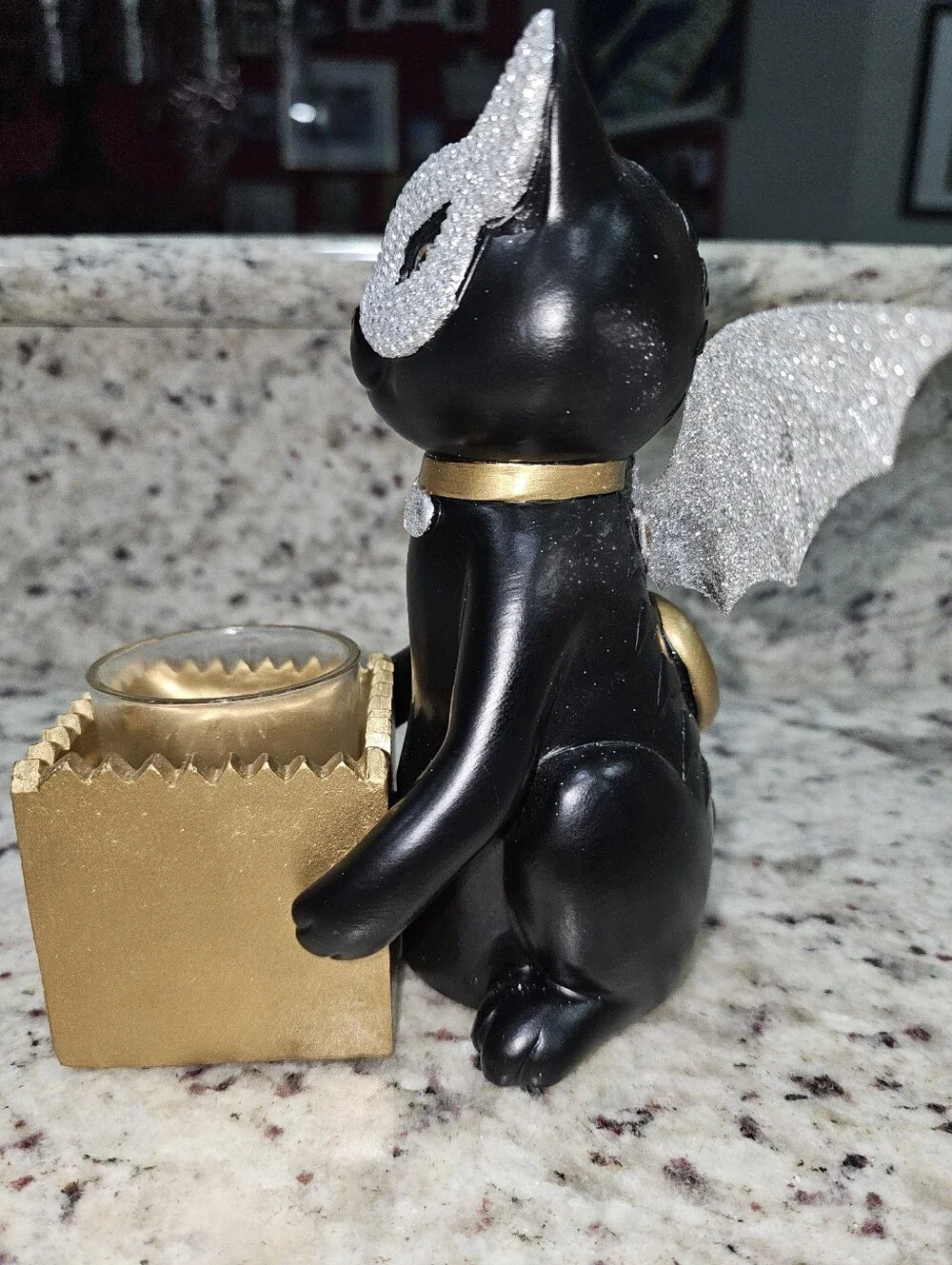 Yankee Candle Trick Or Treat Sparkle Black Cat In Costume Votive Holder 7
